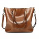 Women Oil Leather Tote Handbag Vintage Shoulder Bag