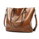 Women Oil Leather Tote Handbag Vintage Shoulder Bag