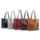 Women Oil Leather Tote Handbag Vintage Shoulder Bag