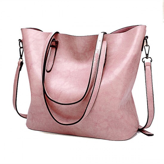 Women Oil Leather Tote Handbag Vintage Shoulder Bag