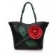 Women Multifunctional PU Leather Vintage Solid Rose Handbag