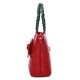 Women Multifunctional PU Leather Vintage Solid Rose Handbag