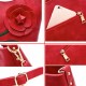 Women Multifunctional PU Leather Vintage Solid Rose Handbag