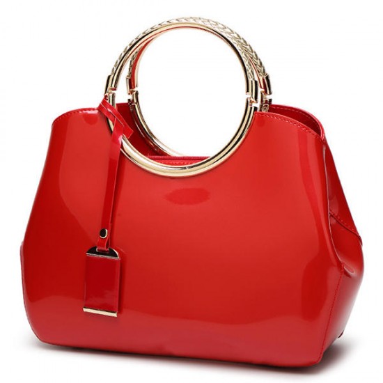 Women High Quality Patent Leather Elegant Handbag