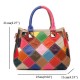 Women Patchwork Cowhide Colorful Handbag Tote Handbag Crossbody Bag