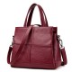 3 Main Pockets Women Casual PU Leather Handbag