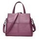 3 Main Pockets Women Casual PU Leather Handbag