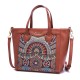 Brenice Embroidery Tote Handbags Flowers Handbags