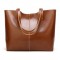 Women Simple Retro Pu Leather Tote Bag Handbag