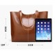 Women Simple Retro Pu Leather Tote Bag Handbag