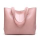 Women Simple Retro Pu Leather Tote Bag Handbag