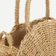 Women Hand Woven Bag Round Rattan Straw Bohemia Style Beach Circle Beach Bags