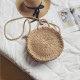 Women Hand Woven Bag Round Rattan Straw Bohemia Style Beach Circle Beach Bags