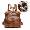 Women Vintage Oil Wax Multi-function Backpack Handbag