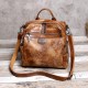 Women Vintage Oil Wax Multi-function Backpack Handbag