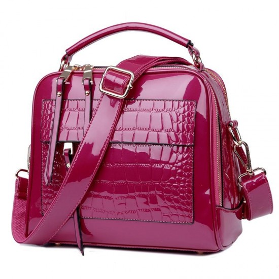 Women Patent Leather Seashell Bag Portable Diagonal Bag