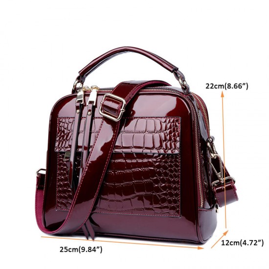 Women Patent Leather Seashell Bag Portable Diagonal Bag