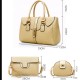 6 PCS Women PU Leather Handbag Vintage Leisure Crossbody Bag Solid Shoulder Bag