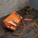 Women Vintage Handbag Oil Wax Leather Three-layer Crosssbody Bag