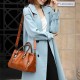 Women Vintage Handbag Oil Wax Leather Three-layer Crosssbody Bag