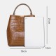 Women Genuine Leather Cowhide Alligator Pattern Vintage Casual Multi-carry Handbag Crossbody Bag