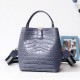 Women Genuine Leather Cowhide Alligator Pattern Vintage Casual Multi-carry Handbag Crossbody Bag