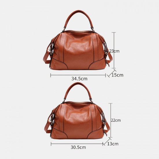 Women Genuine Leather Cowhide Vintage Travel Outdoor Multi-carry Large Capacity Storage Bag Handbag Crossbody Bag