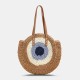 Women Simplicity Stripe Straw Bag Handbags Tote Retro Beach Bag