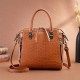 4 PCS Vintage Croc Embossed Wallet Large Capacity Clutch Bag Handbag Shoulder Bag Crossbody Bag