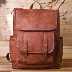 Men Vintage Multi-pocket Anti-theft 15.6 Inch Laptop Backpack